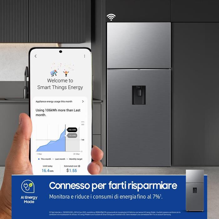 SAMSUNG - Frigorifero 2 porte RT53DG7B14S9EF Classe E 528 lt-Metal Inox