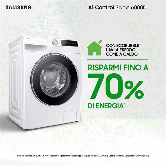 SAMSUNG - Lavatrice WW90DG6U25LEU3 9 Kg Classe A-bianco