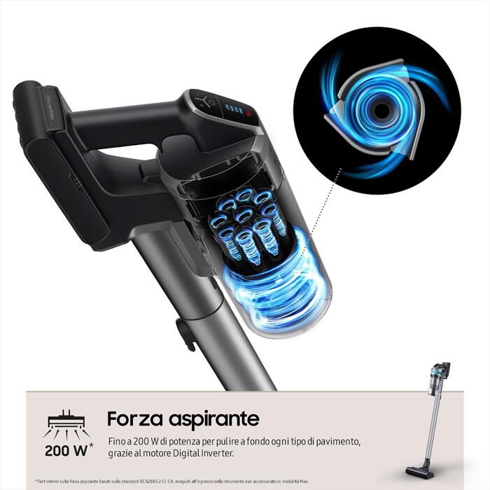 SAMSUNG - Scopa elettrica JET 75E PET VS20B75AGR1-TEAL MINT