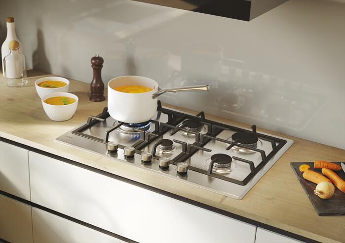 CANDY - Piano cottura gas CHG7WL4WTX 74,5 cm-Acciaio inox