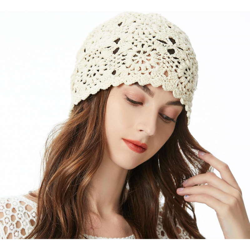 Women's Cotton Crochet Slouchy Beanie Hat