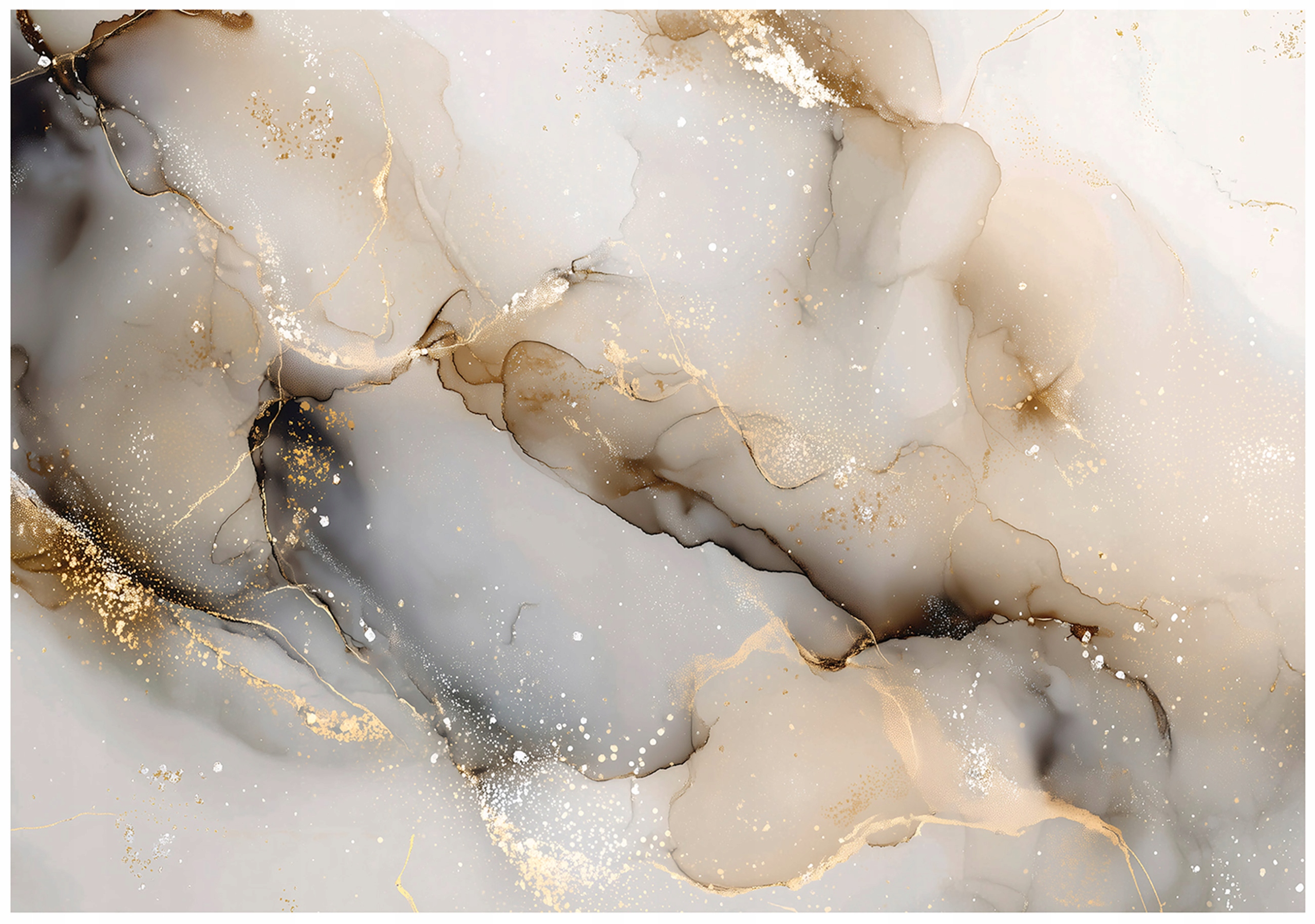 Gold and bronze marble abstract wall mural for bedroom or living room,
