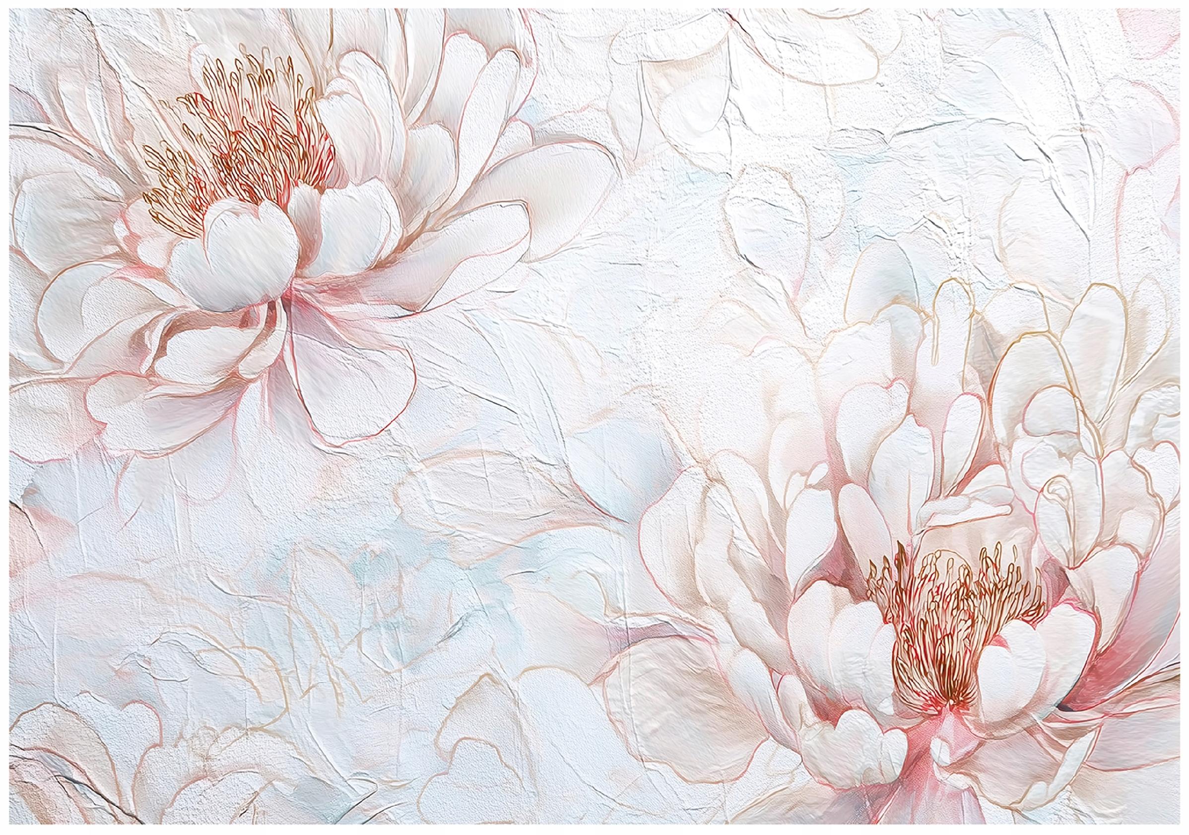 Peony flowers abstract wall mural for bedroom or living room,