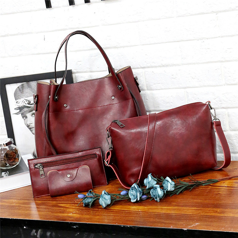 Women'S Simple And Trendy PU Picture-Mother Bag, Solid Color Handbag, One-Shoulder Diagonal Bag