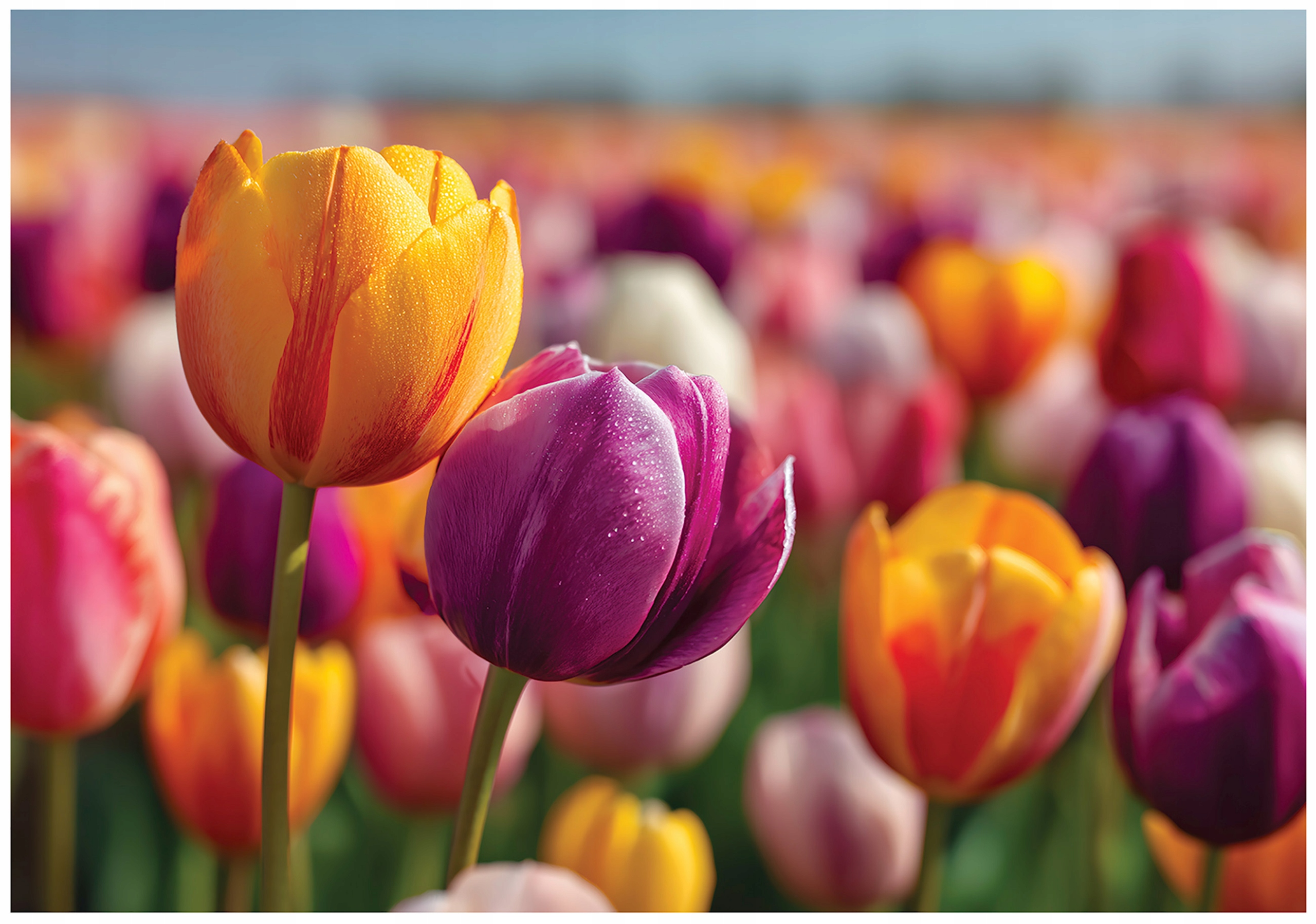Wall mural tulips nature bedroom living room wallpaper non-woven