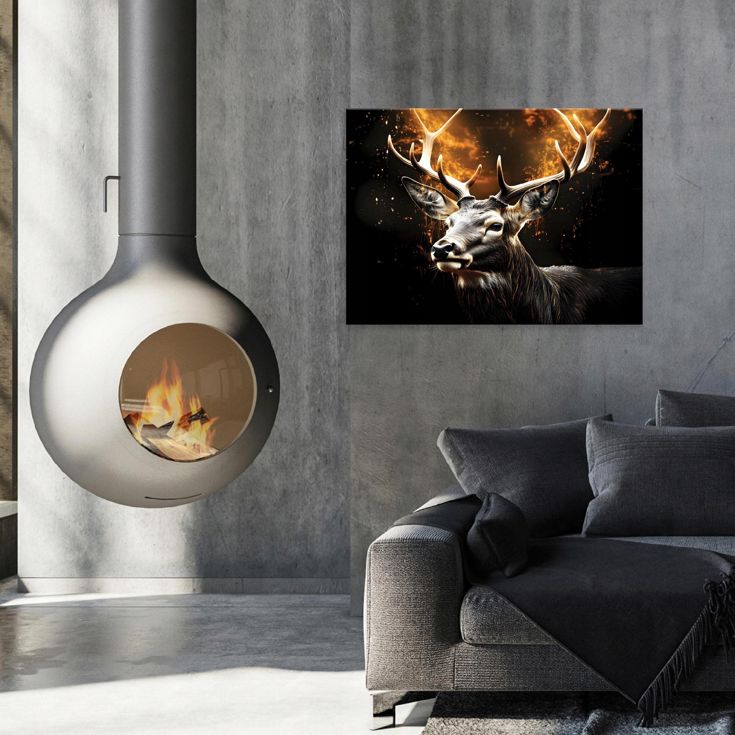Abstract deer painting, large XXL, modern, 60x40