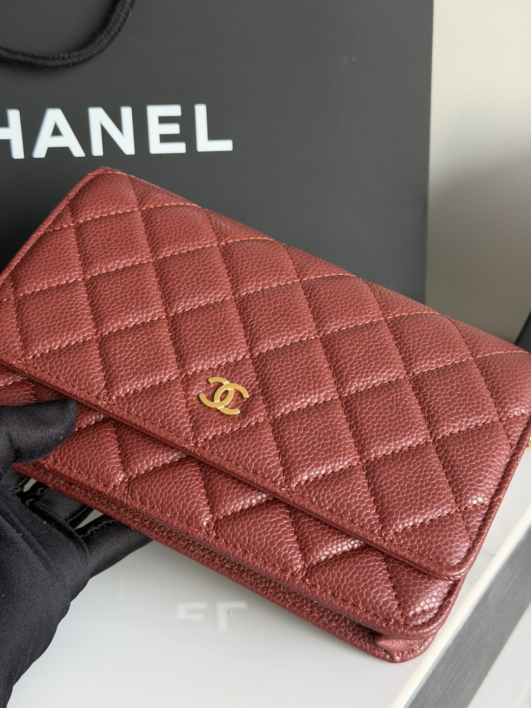 25C/26C Wallet On Chain（Burgundy） - Mocuir