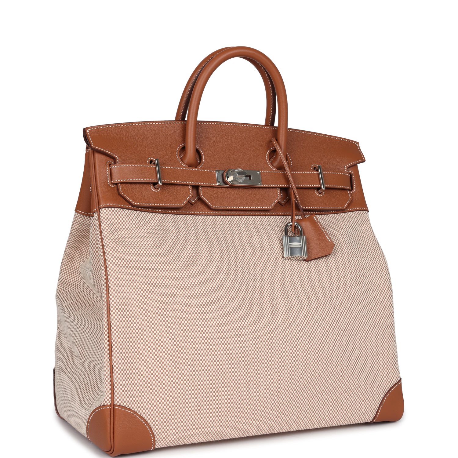 Birkin HAC 40 Gold Evercolor and Ecru Toile Palladium Hardware
