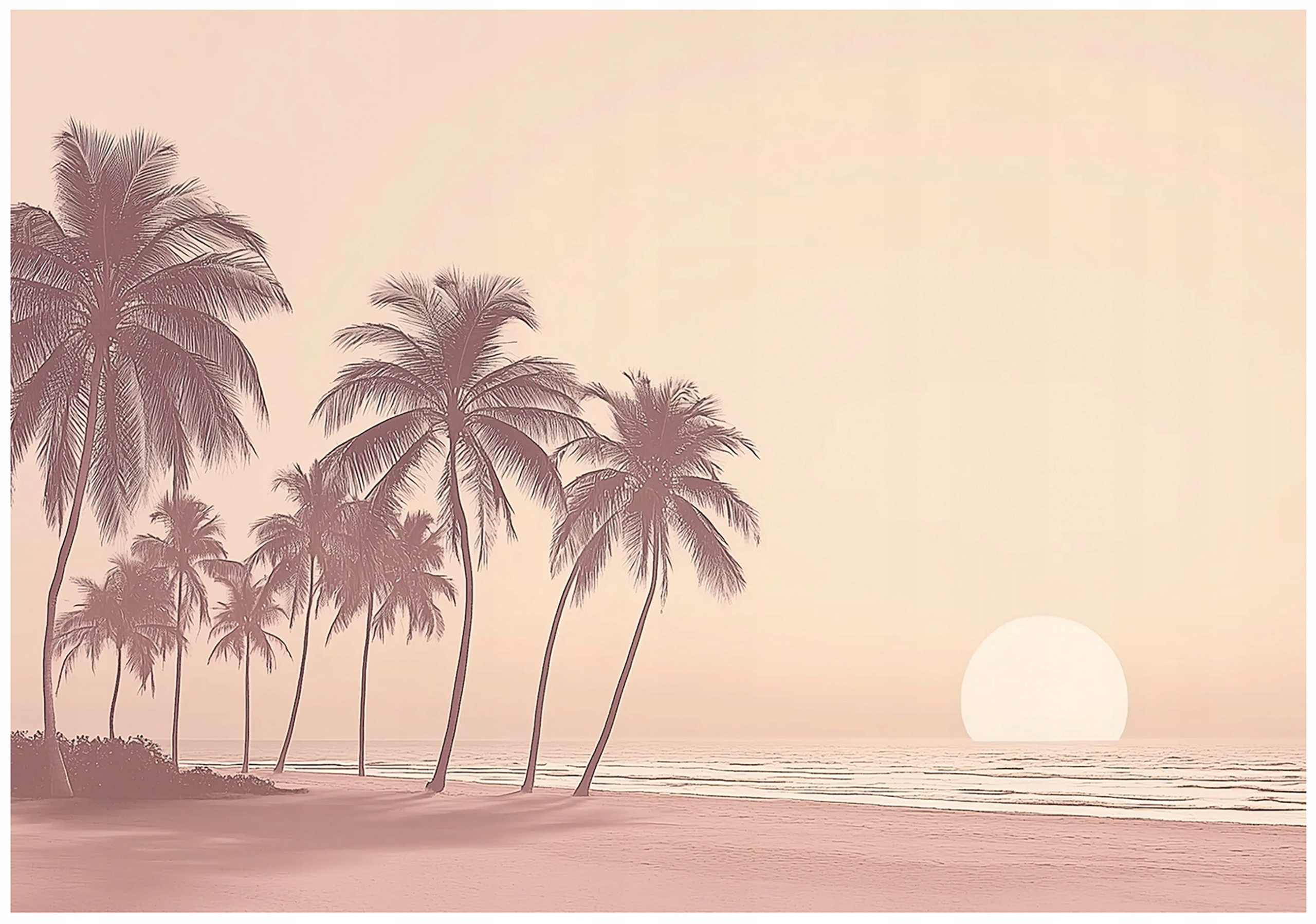 Photo wallpaper beach palm trees nature bedroom living room wallpaper non-woven
