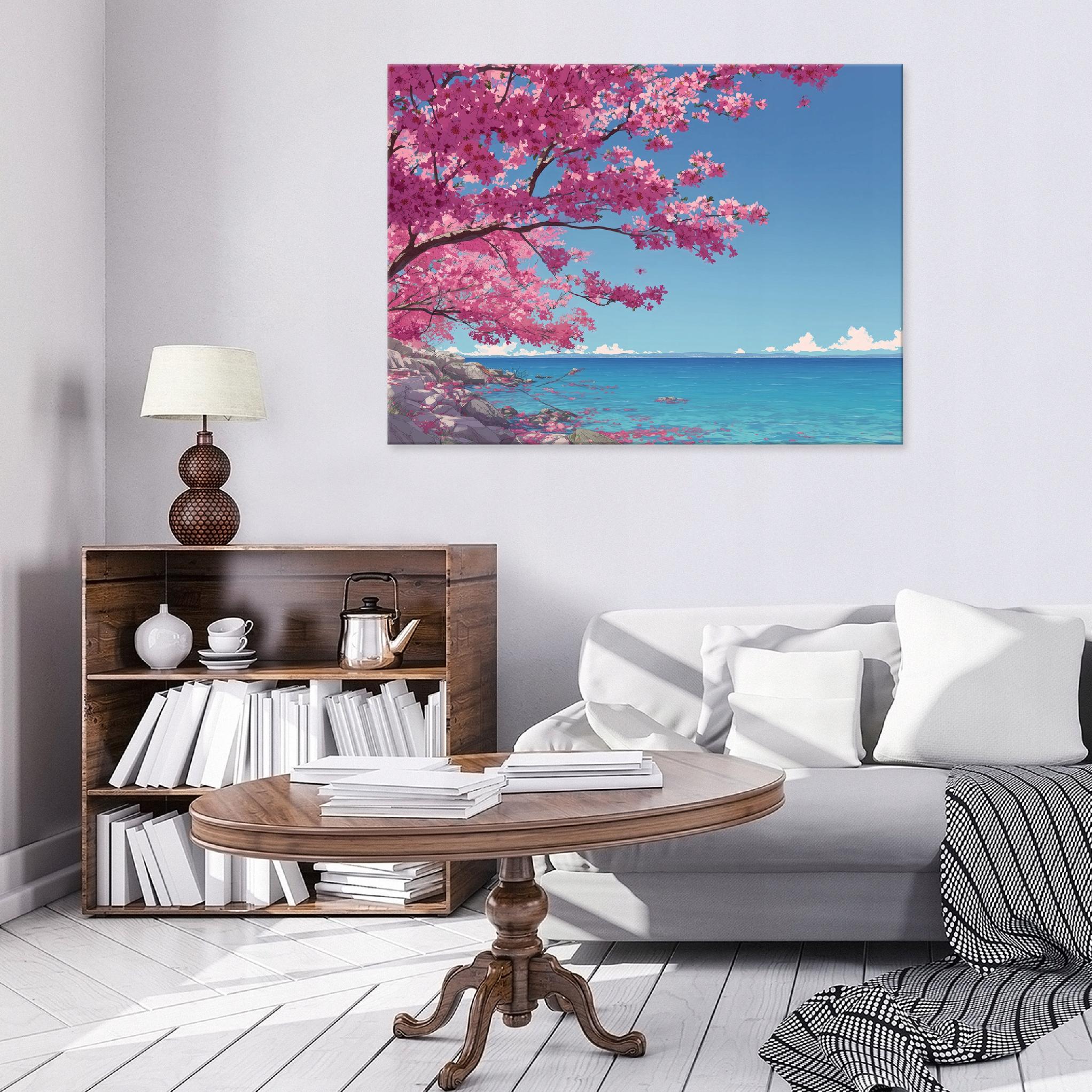 Ocean tree landscape painting for bedroom or living room on canvas, 40x30