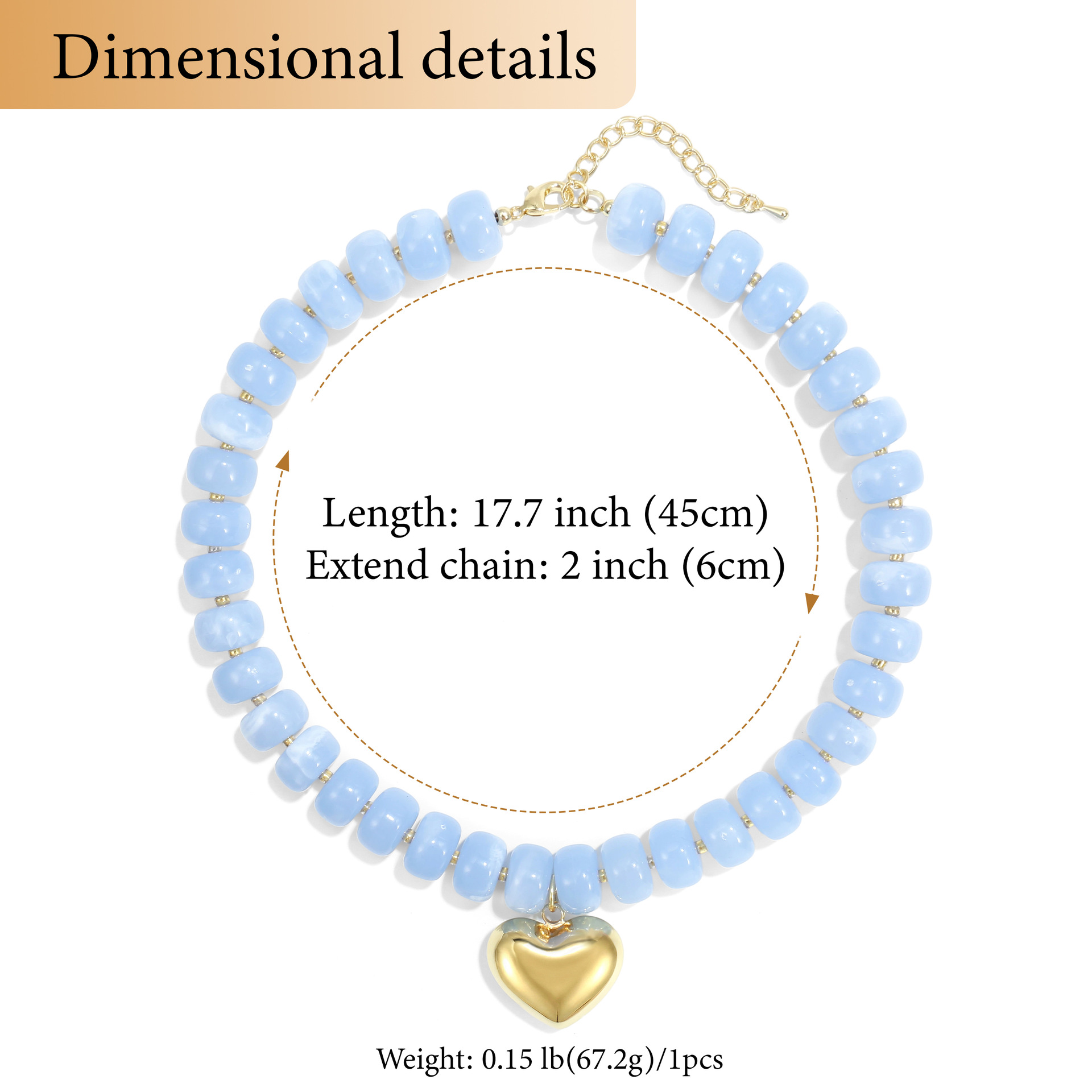 New colorful beaded love necklace fashion trend commuter everyday ladies Joker clavicle chain