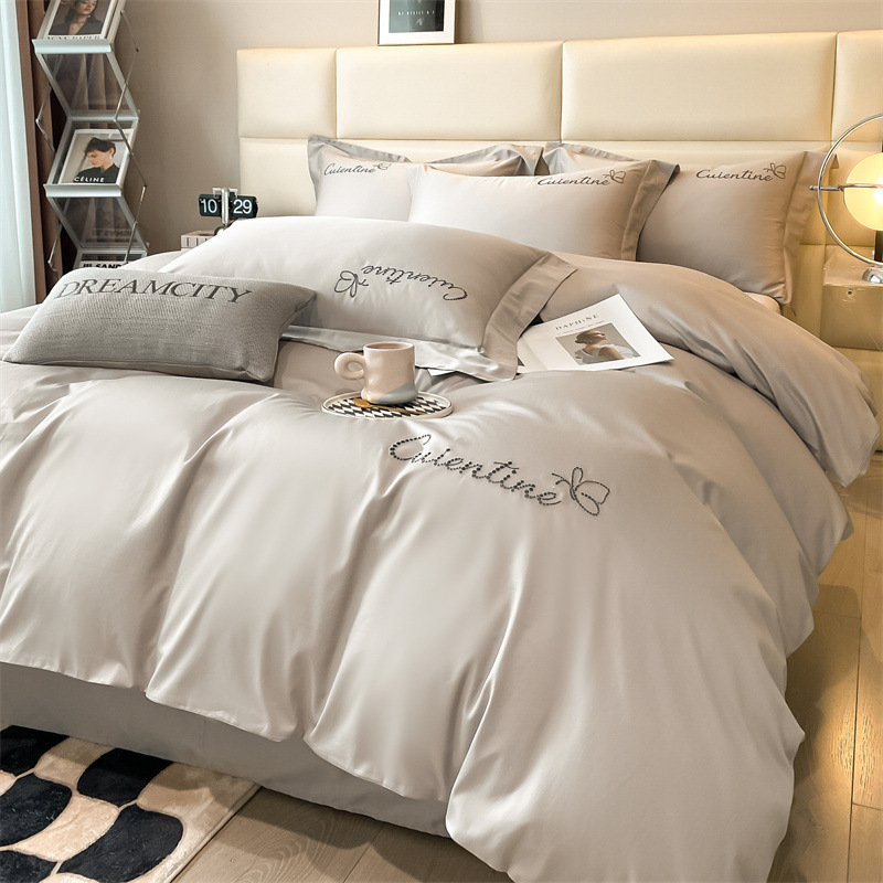 Four-piece cotton long-staple cotton spring and autumn cotton bedspread bedding high-grade bedspread