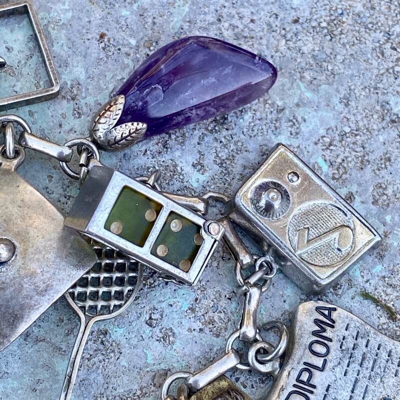 1950s Sterling Silver 19 Charm Bracelet