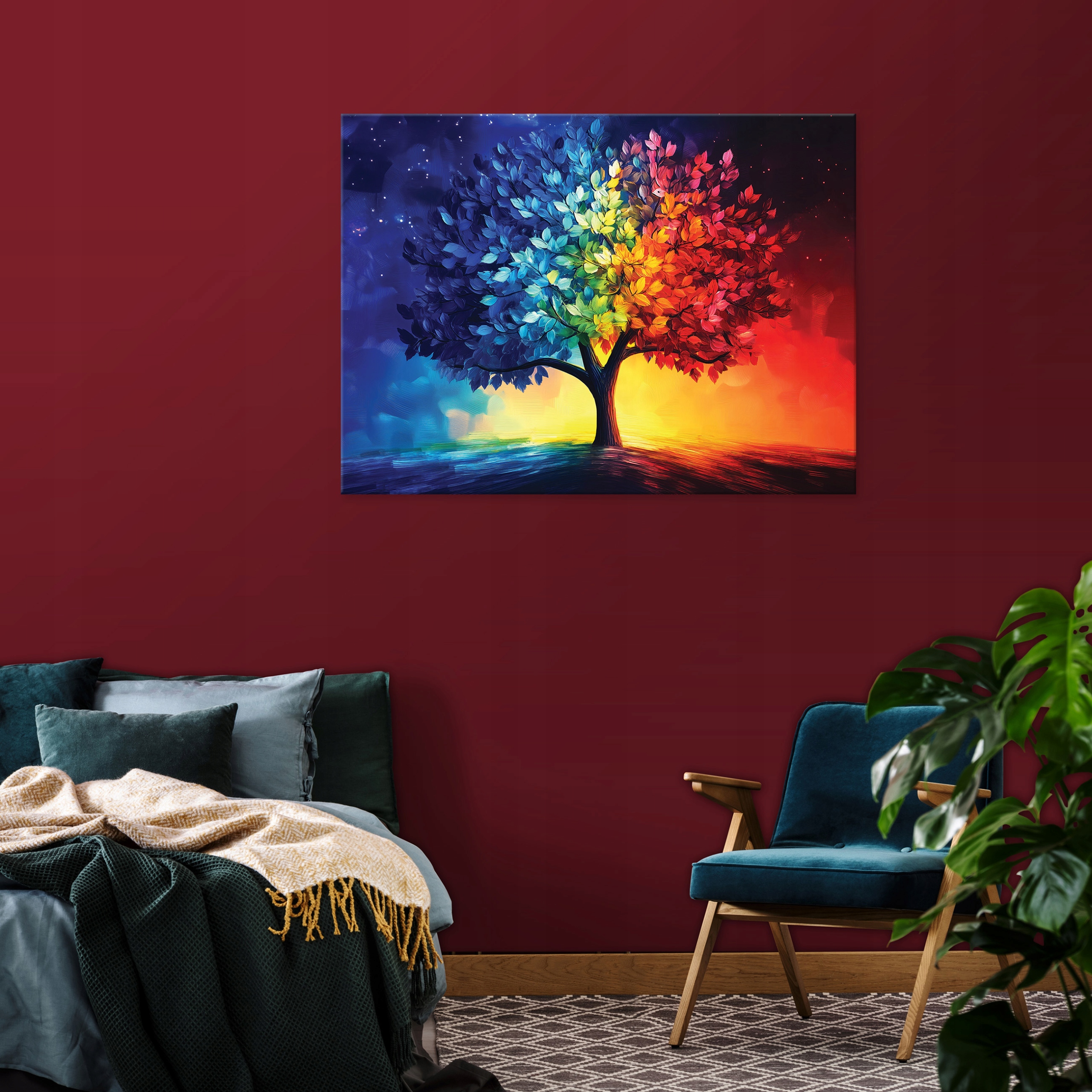 Abstract tree painting for bedroom, living room, kitchen on canvas 40x30