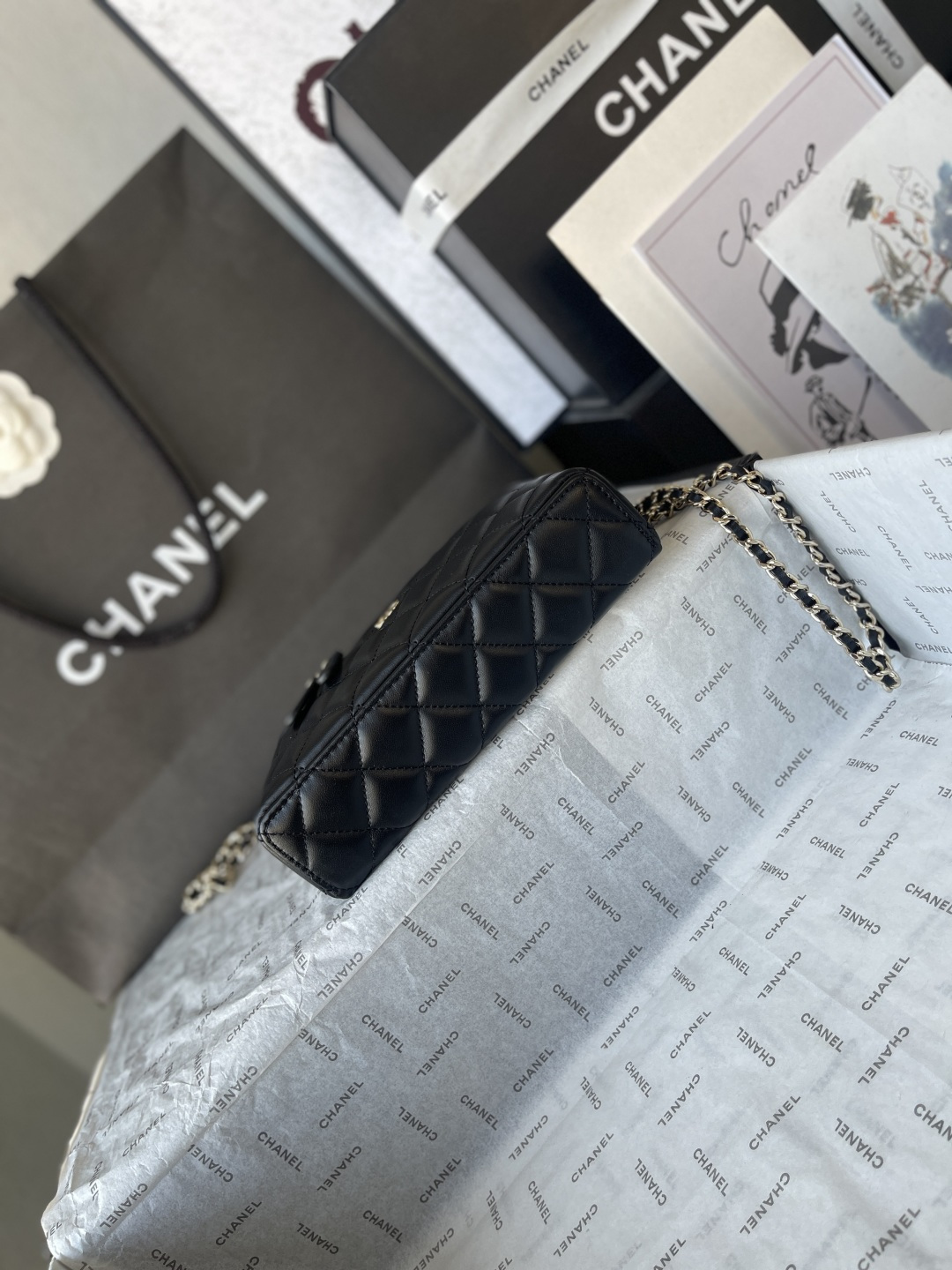 25C Classic Vanity Case with Chain（Black） - Mocuir