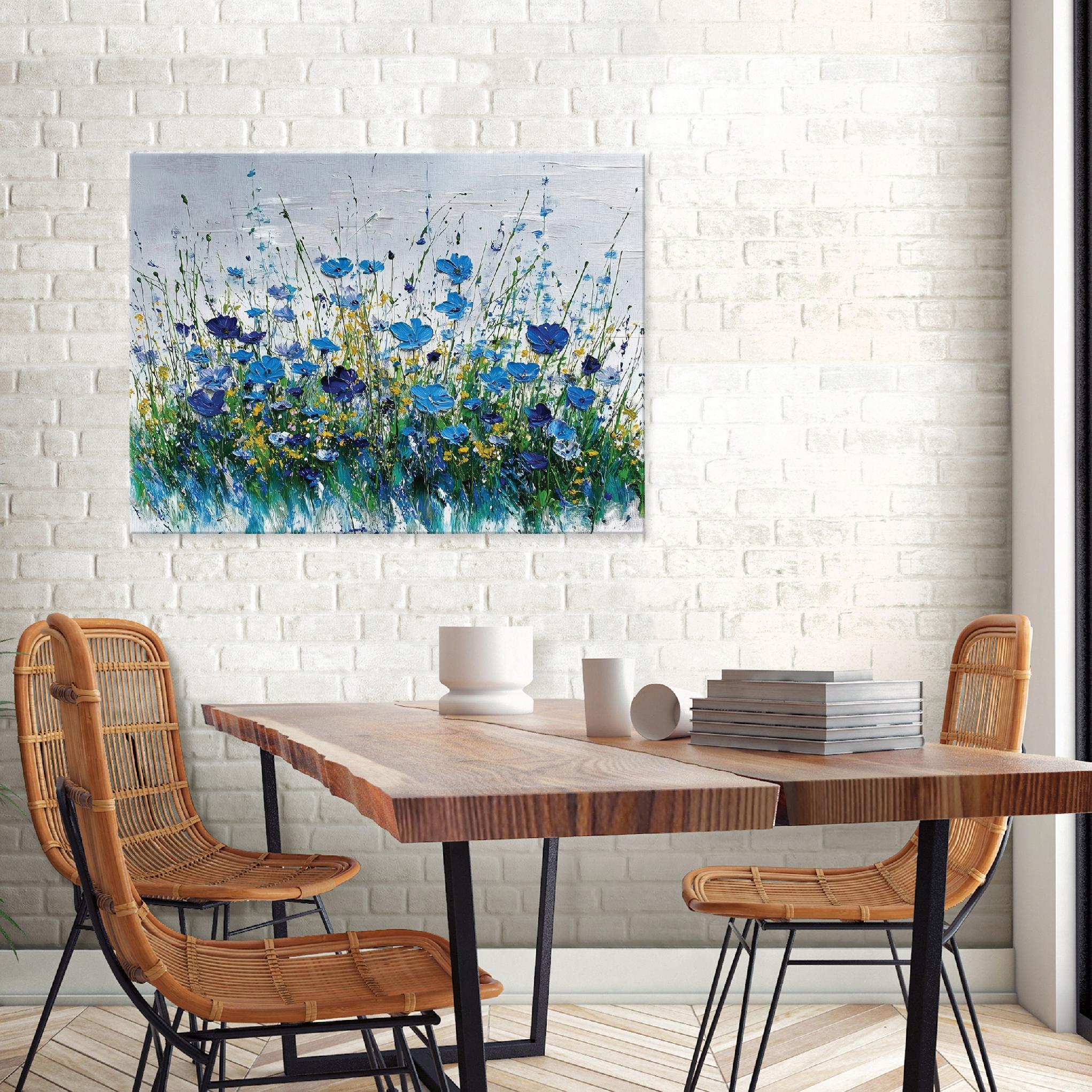Abstract meadow flower painting for the bedroom, living room, or kitchen, on canvas (40x30)