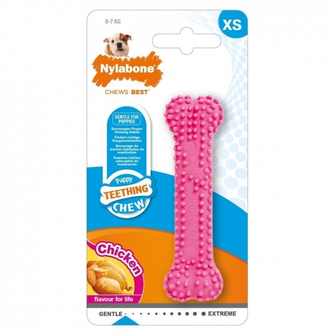 Nylabone Puppy Teething DentalChew Pink