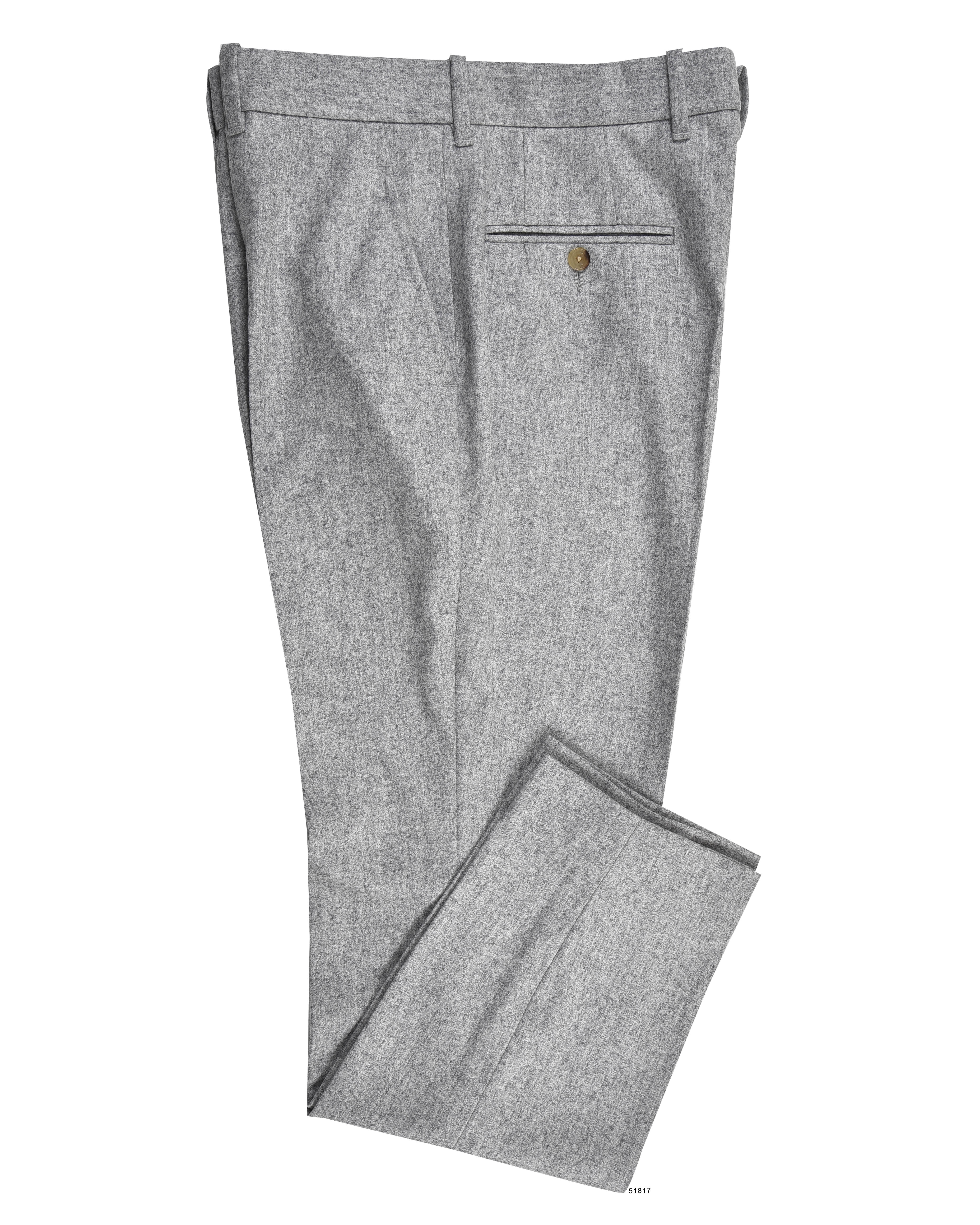 100% Wool: Ash Grey Flannel Dress Pant