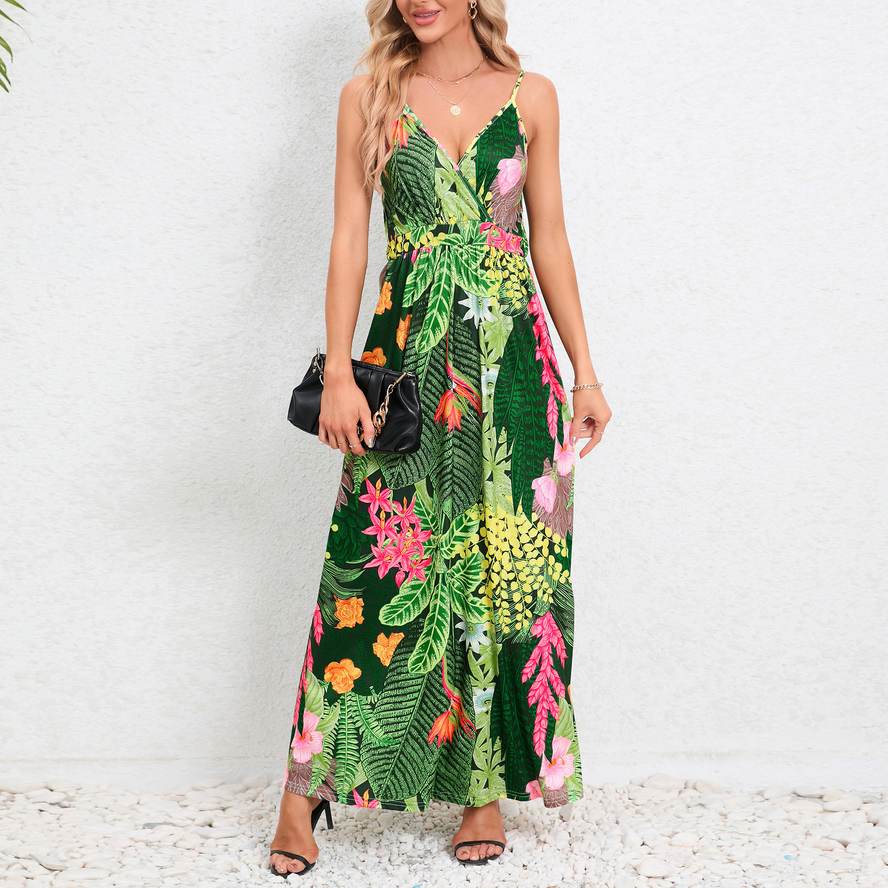 Women's Casual Basic Spaghetti Strap Maxi Dress Sleeveless Summer Dresses