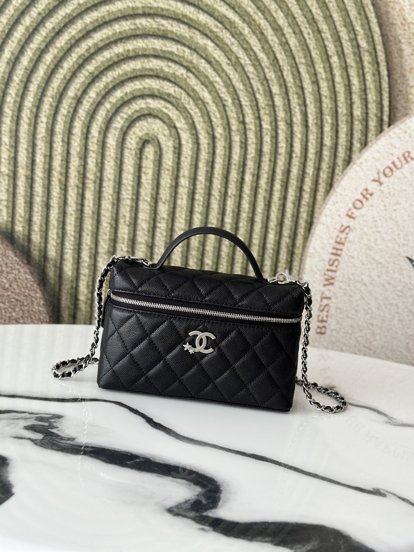 25C/26C Mini Vanity Case with Top Handle & Star CC Logo - Mocuir