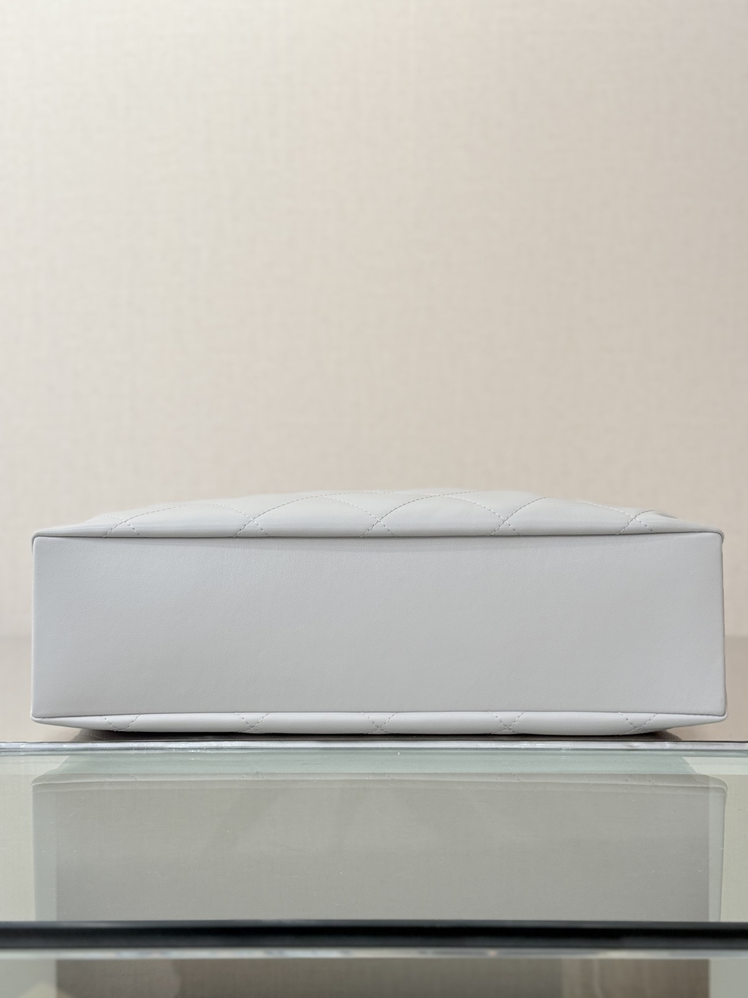 26P Hobo Shoulder Bag in Light Grey Quilted Lambskin with Light Gold-Tone Hardware - Mocuir