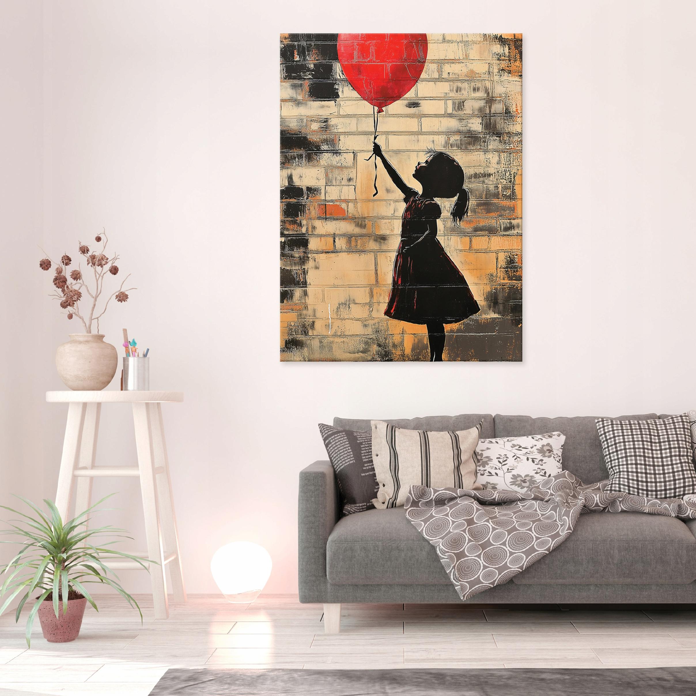 Abstract Banksy painting of a girl for the living room or bedroom on canvas, 40x30