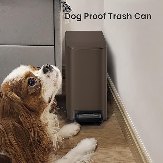 SMARTTOSS Small Bathroom Trash Can with Lid Soft Close