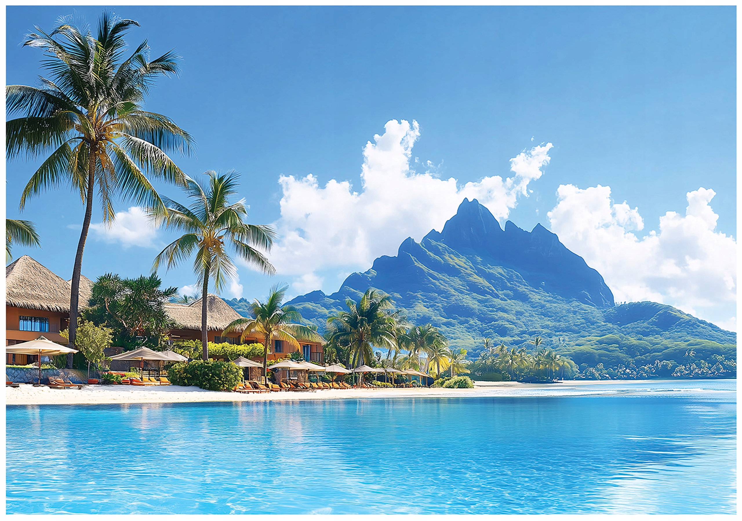 3D wall mural sea palm trees beach nature for bedroom living room wall