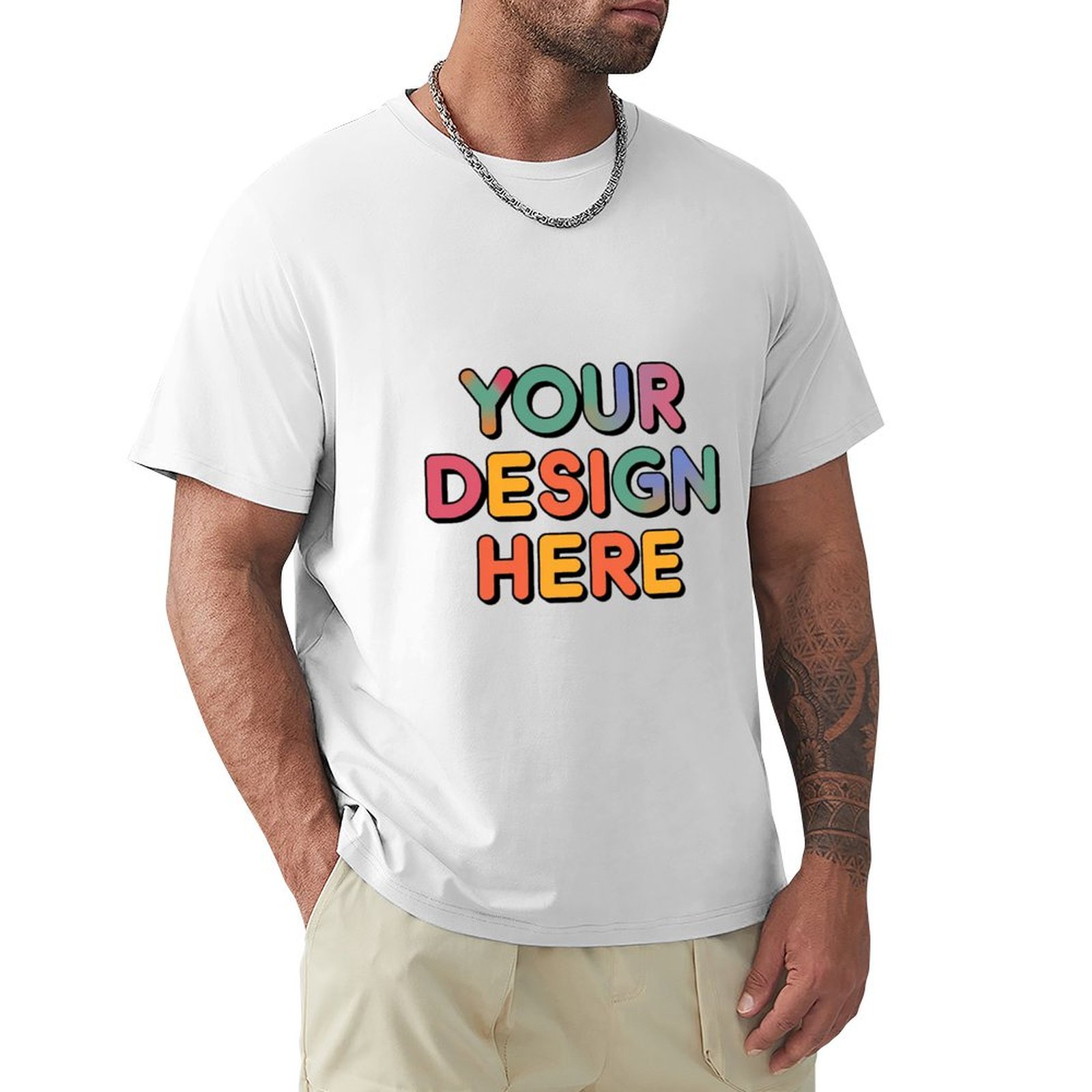 Personalized Custom Men’s Exquisite Craftsmanship 150g Front Print Tee