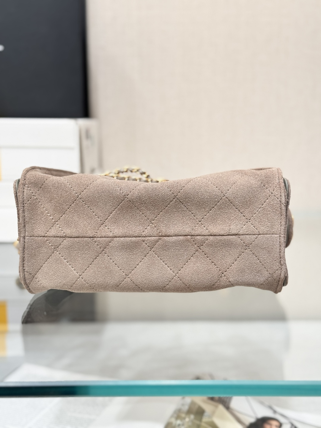 25Bag Mini Drawstring Bag（Gray Brown） - Mocuir