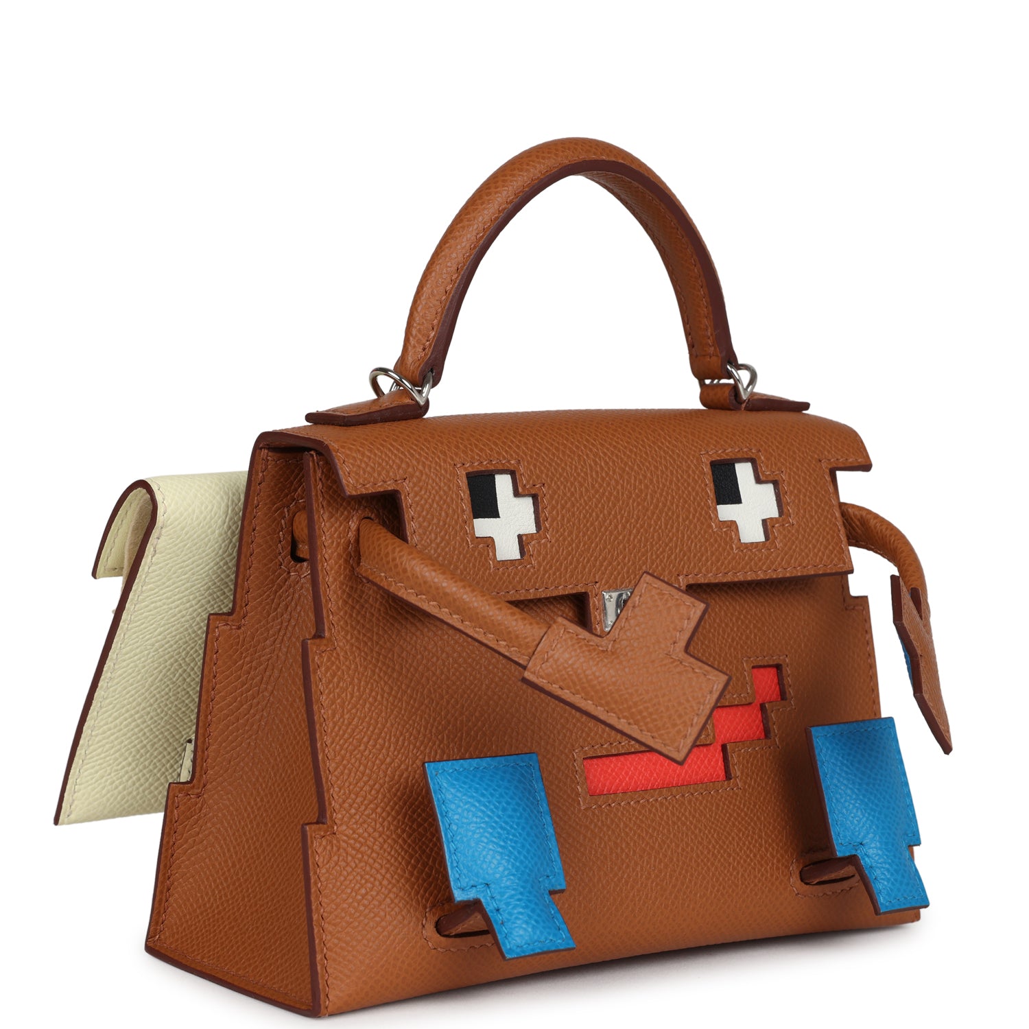 “Quelle Idolle” Picto Kelly Doll Gold, Bleu Zanzibar, Jaune Milton and Orange Field Epsom/Swift Palladium Hardware