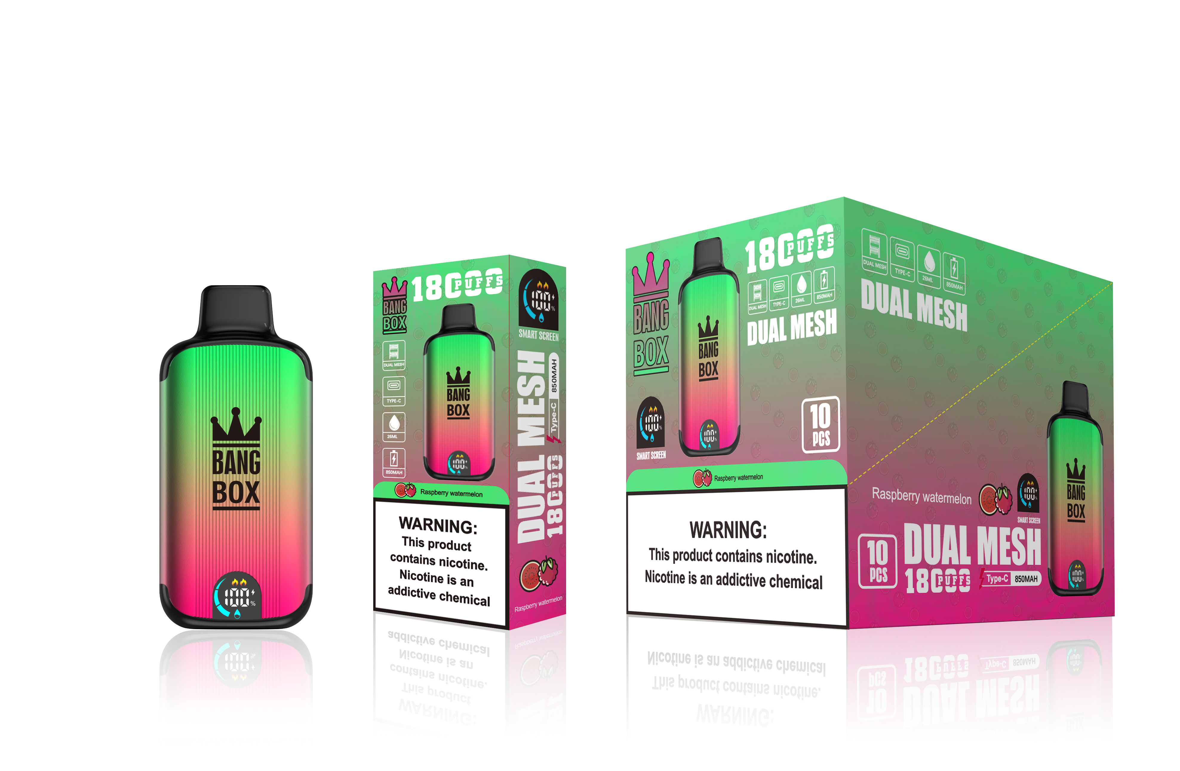 （3 pieces）Bang Box 18000 Puffs New Product LED Display Disposable Vape