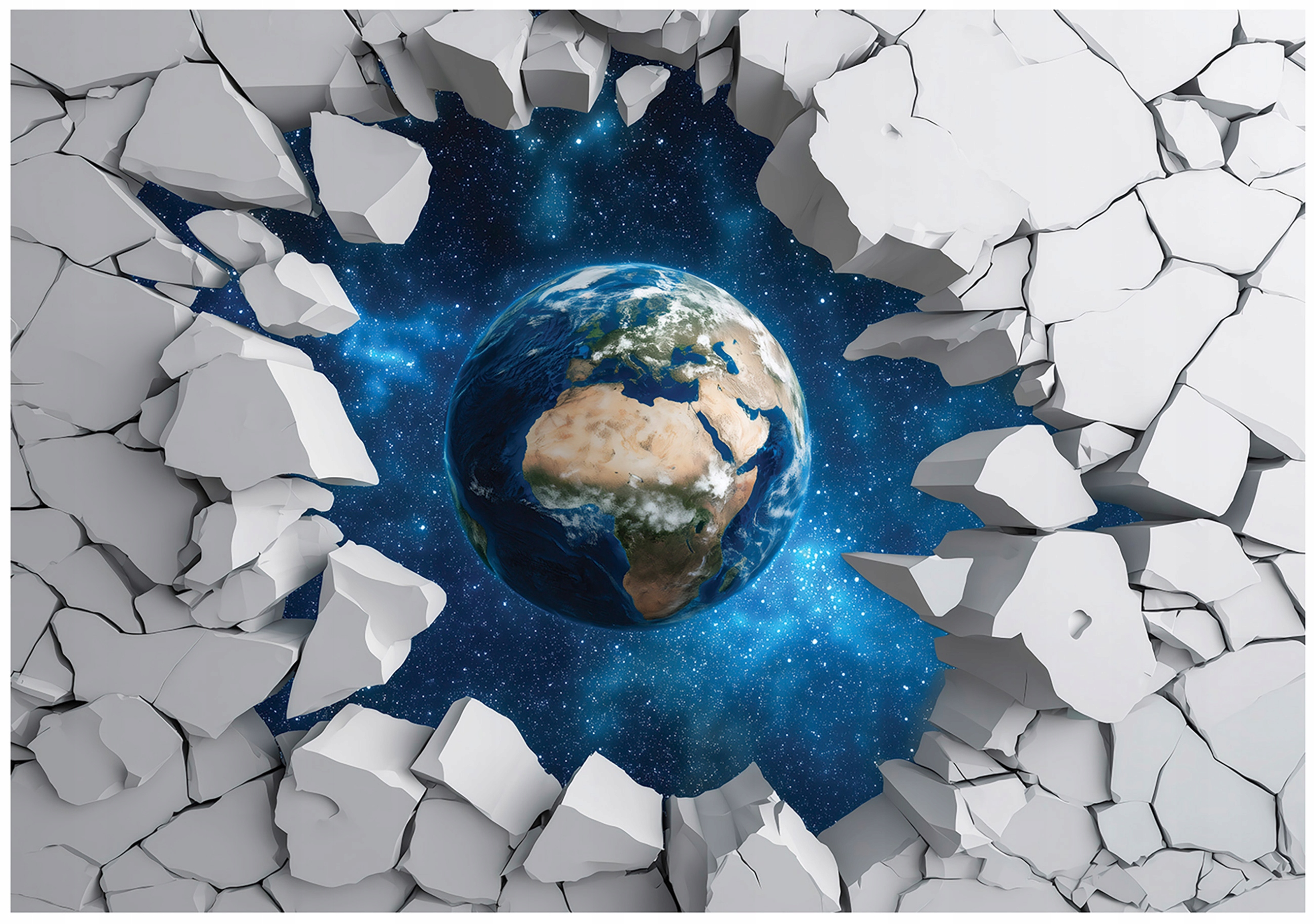 3D Earth Space Wall Mural for Children's Room