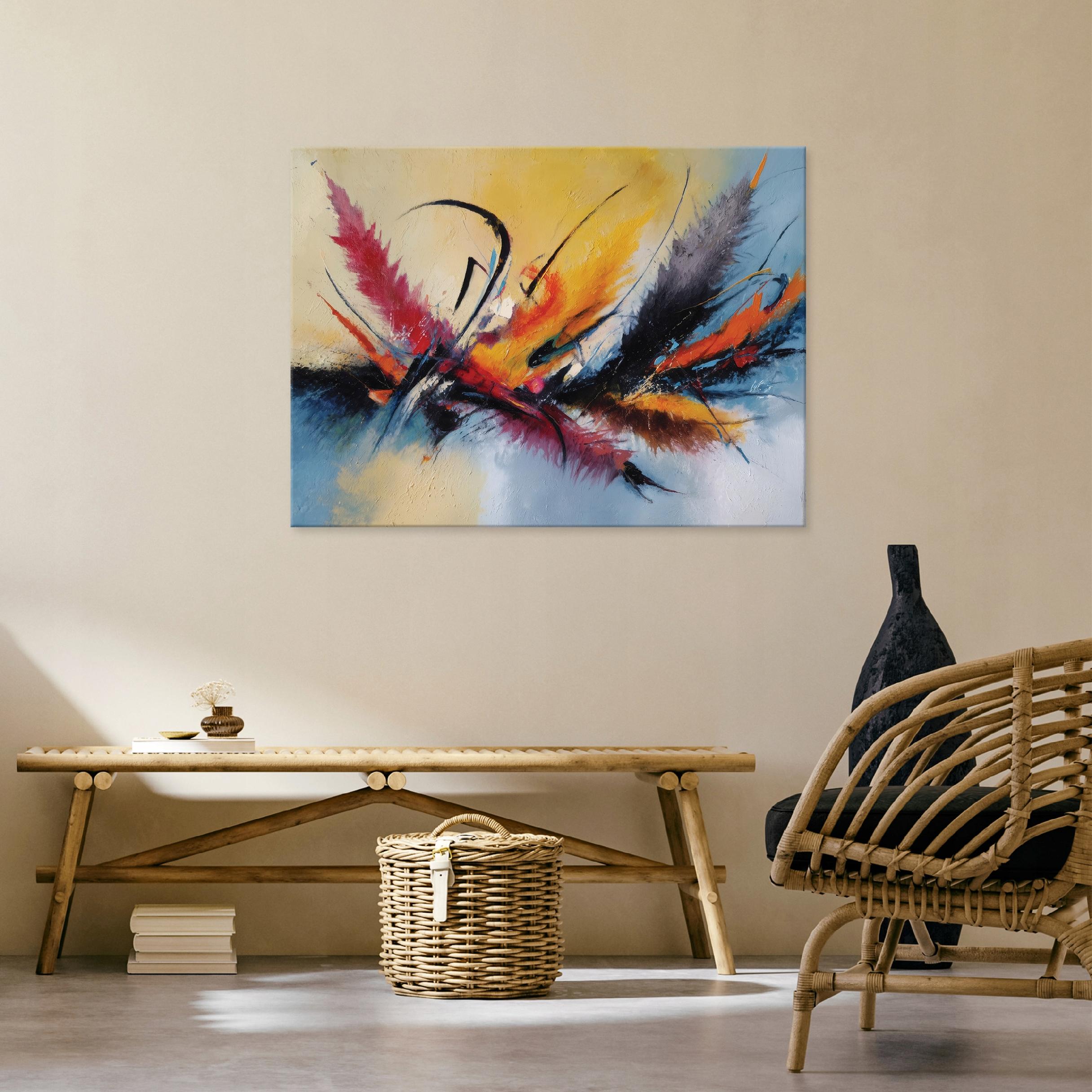 Abstract watercolor painting for the bedroom, living room, or kitchen on canvas, 40x30