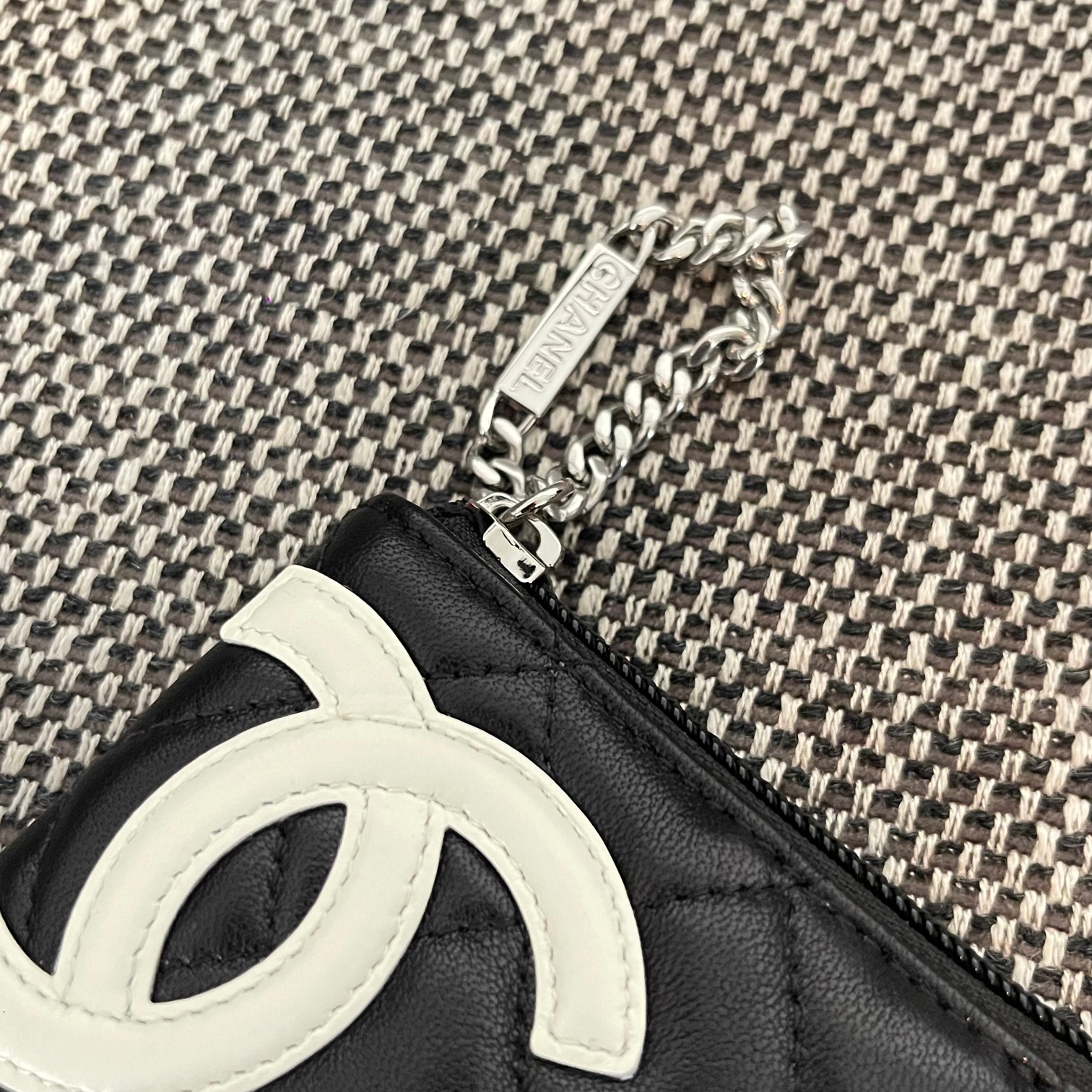 Cambon Quilted Lambskin Coin Purse&Card Holder - Mocuir