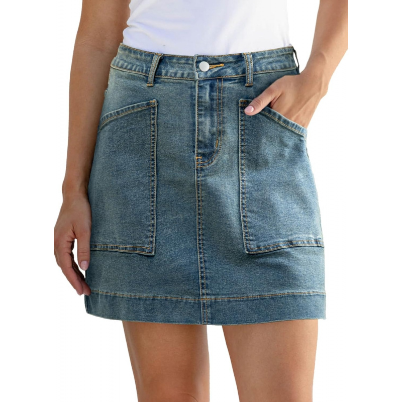 Women's High Waisted Jean Skirt