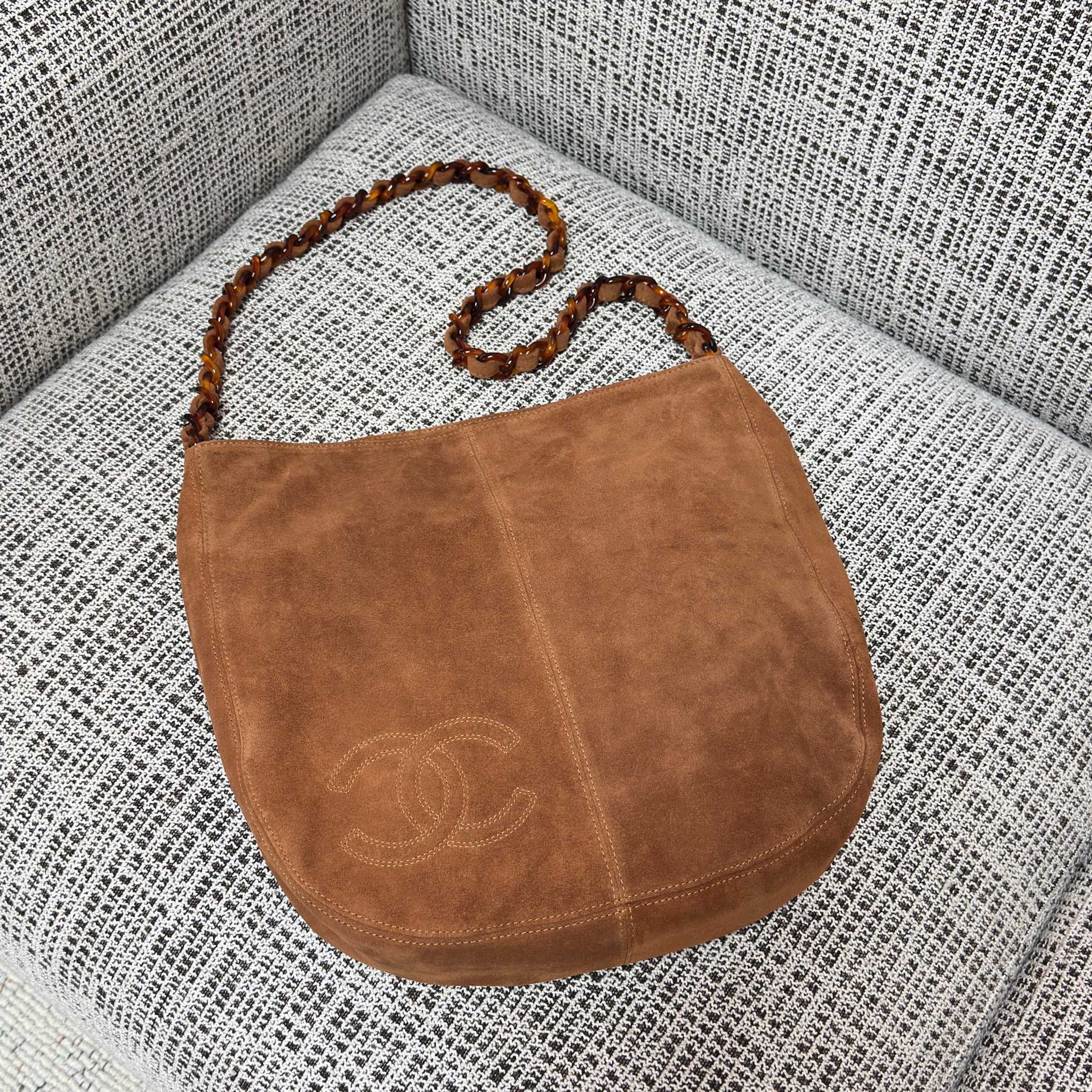 Vintage CC Tortoise Chain Bag（Suede Camel） - Mocuir