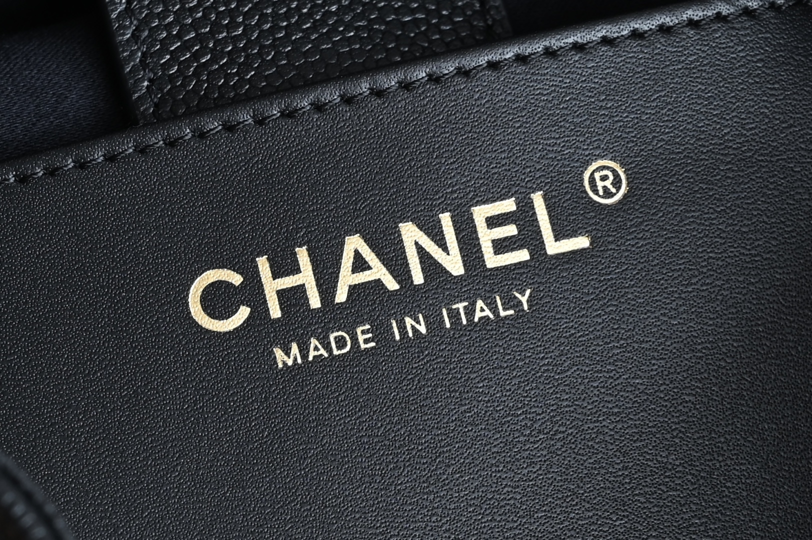 25 Medium Backpack in Black Grained Calfskin (Caviar) with Gold-Tone Hardware (Model AS5600) - Mocuir