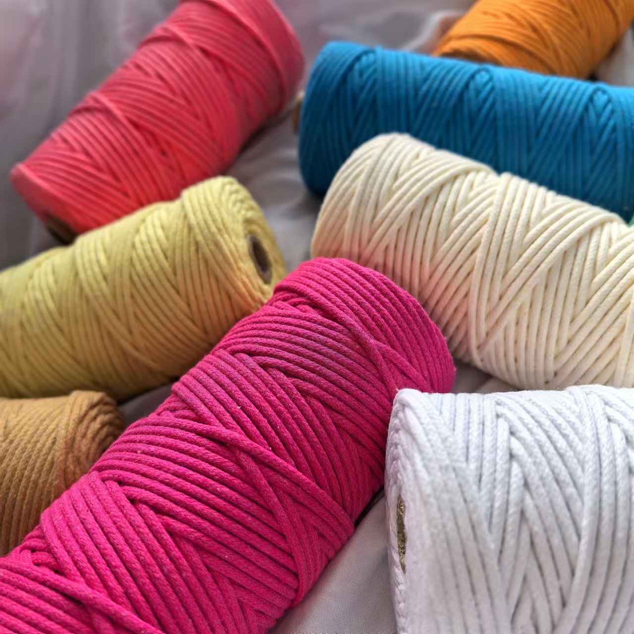 Braided rope drawstring decorative tapestry rope tag rope colored cotton rope