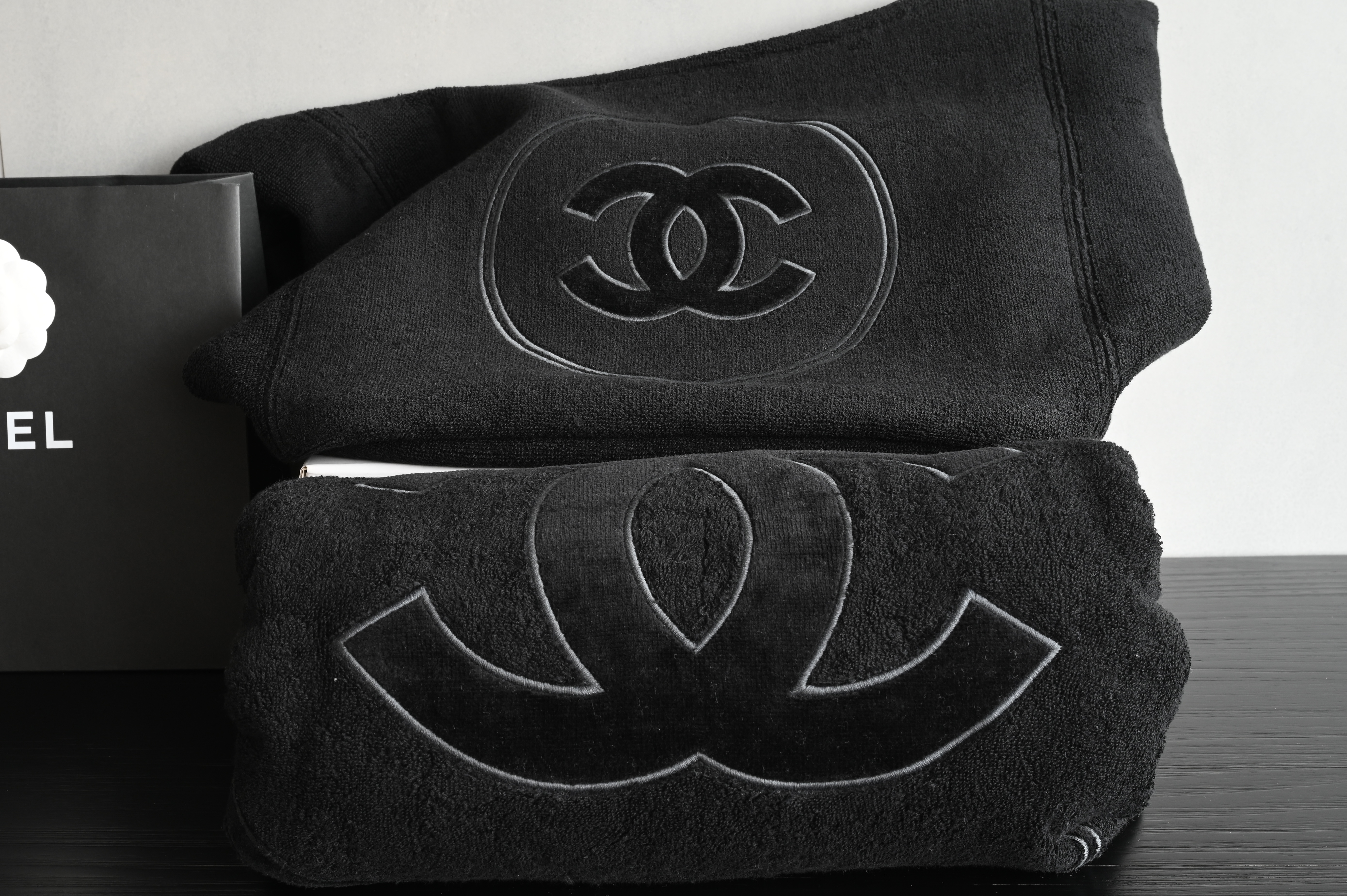 Coco Beach Hobo Tote Bag with Pouch in Black Terry Cotton (Model A82901) - Mocuir