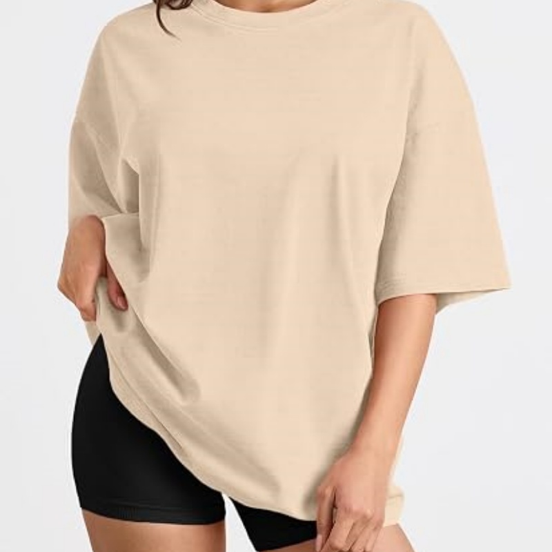 Womens Oversized T-Shirts Short Sleeve Crew Neck Summer Tops