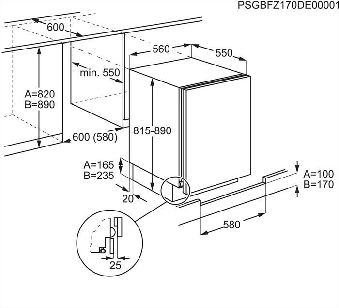 ELECTROLUX - Frigorifero sotto-tavolo ESB2AE82S Classe E 107 lt