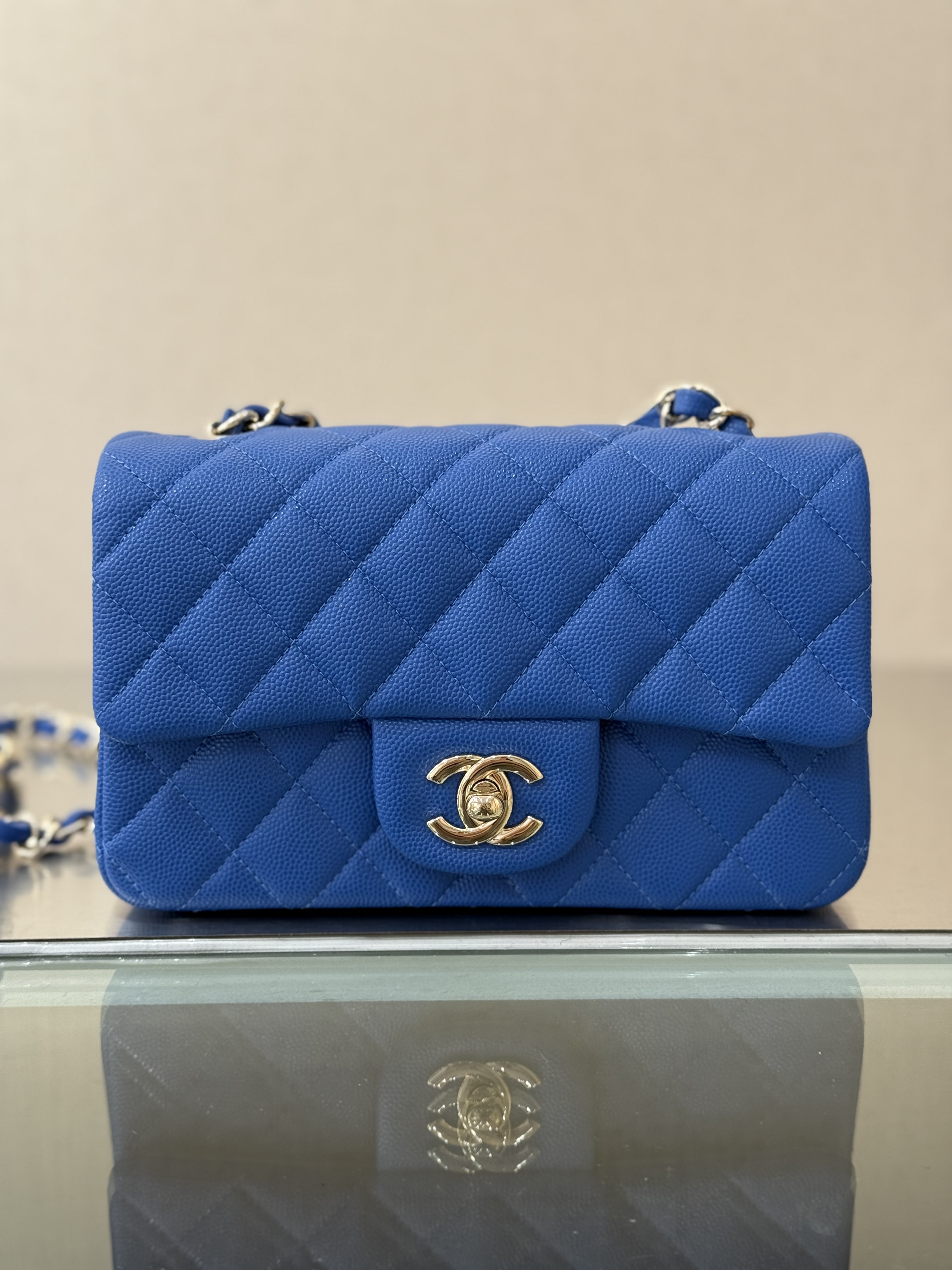Mini Classic Flap Handbag（Blue） - Mocuir