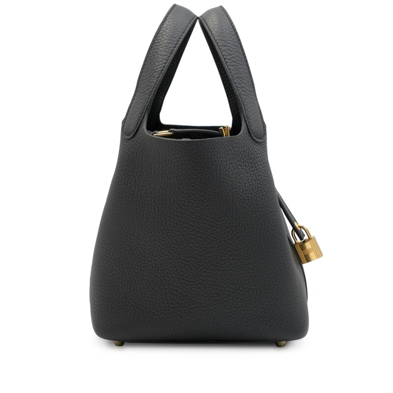 Black Clemence Picotin Lock 18 Gold Hardware