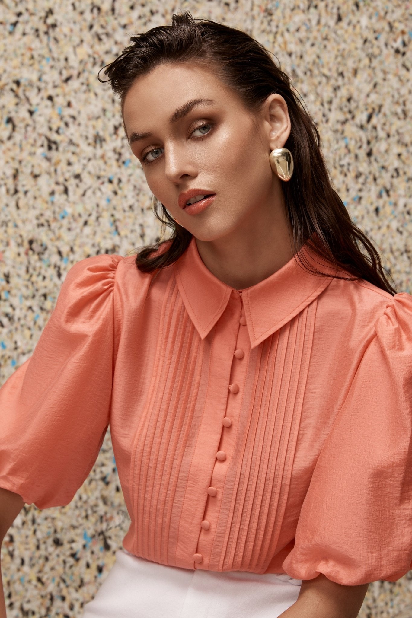 Pintuck Sleek Shirt‌