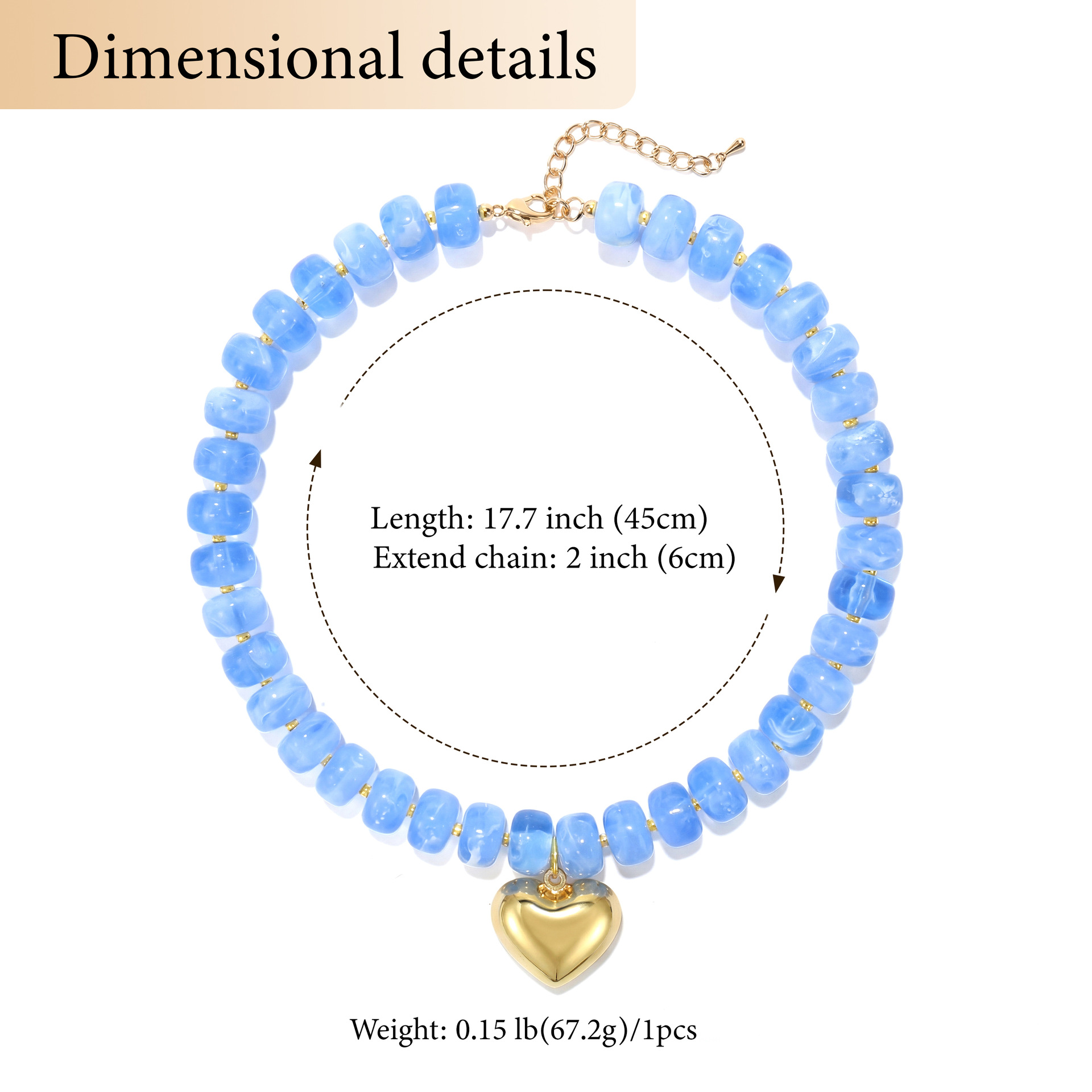 New colorful beaded love necklace fashion trend commuter everyday ladies Joker clavicle chain