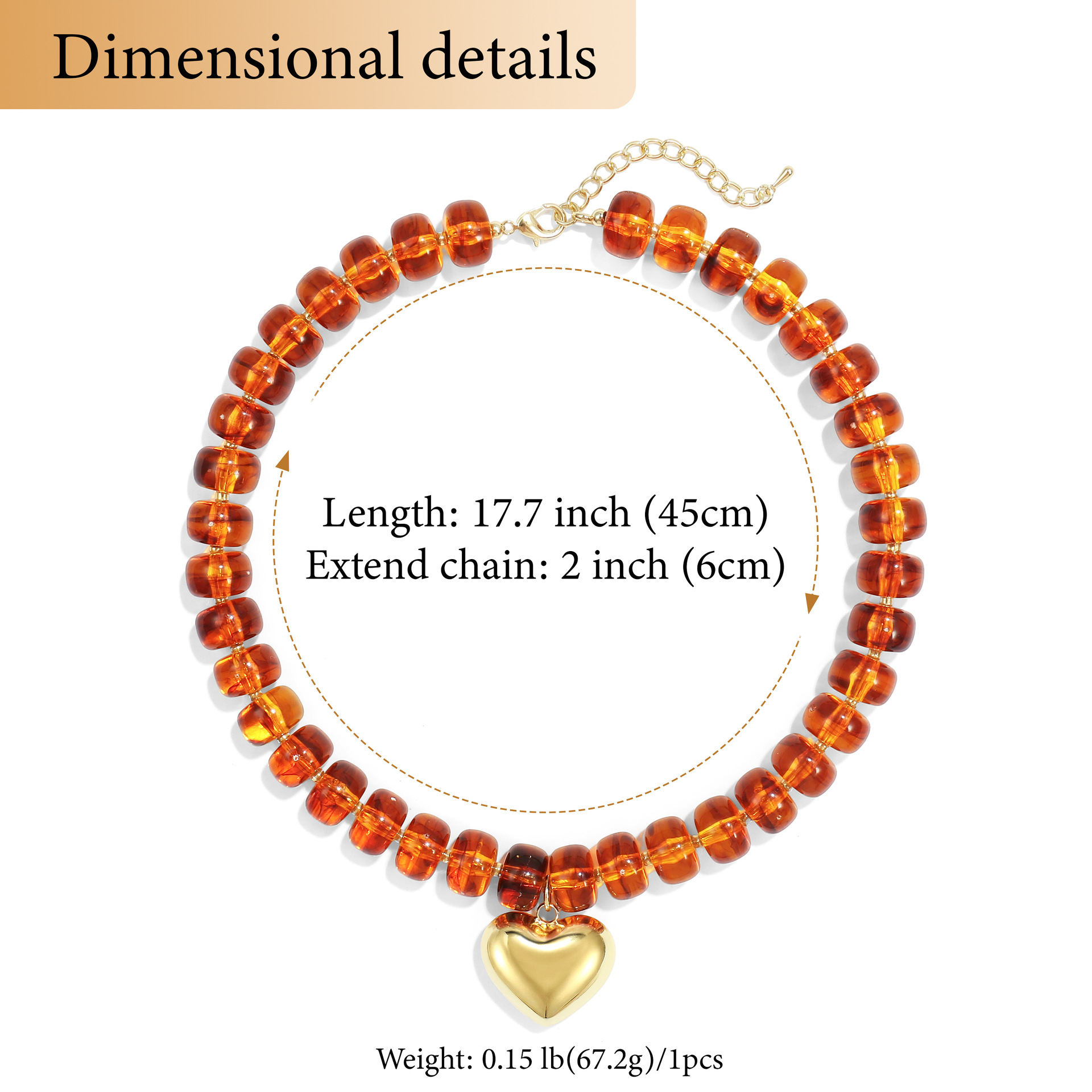 New colorful beaded love necklace fashion trend commuter everyday ladies Joker clavicle chain