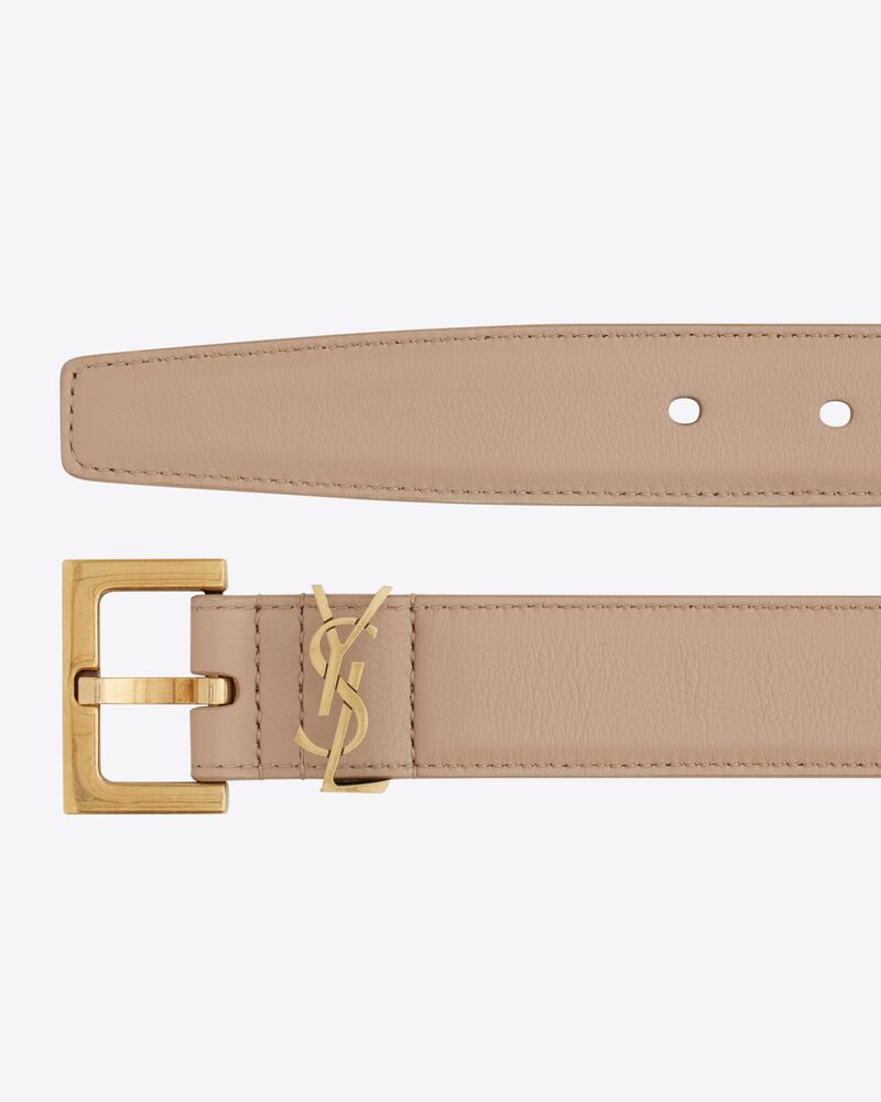 cassandre thin belt with square buckle in box leather