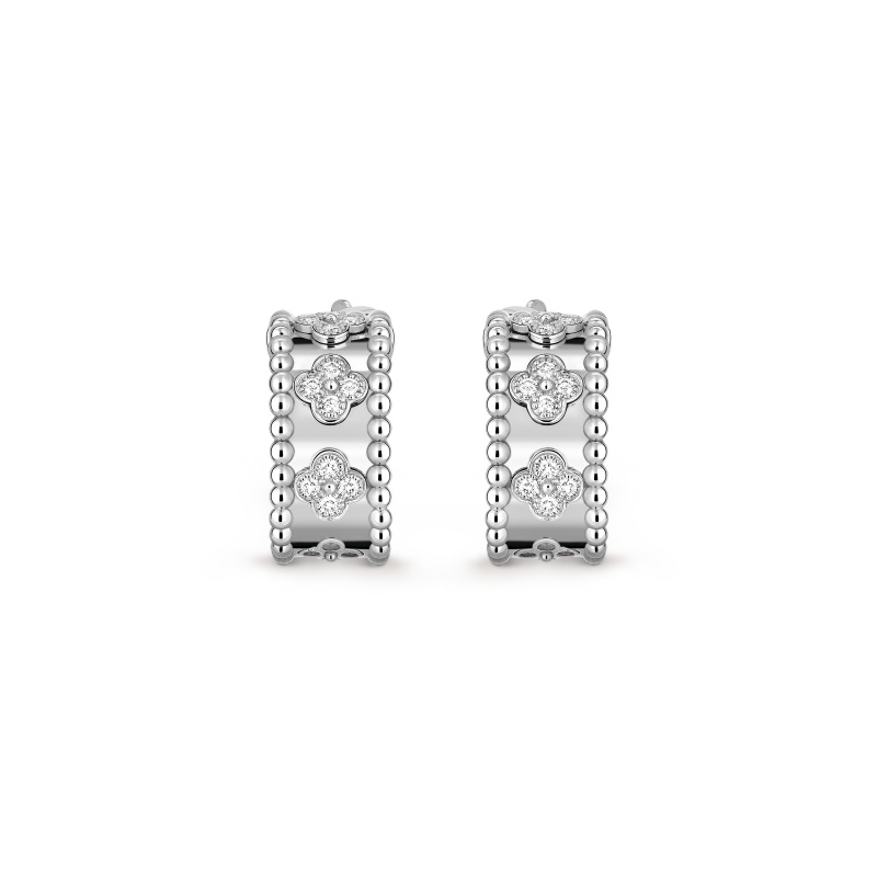 Perlée clovers hoop earrings