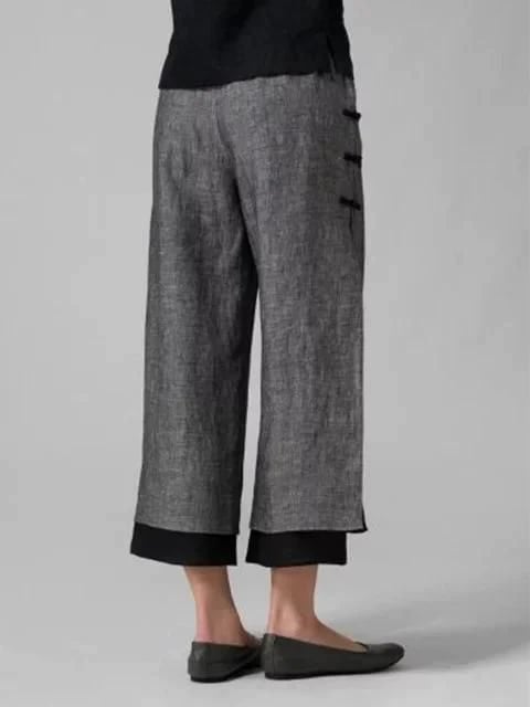 Cotton-linen Fashion Ankle Pants
